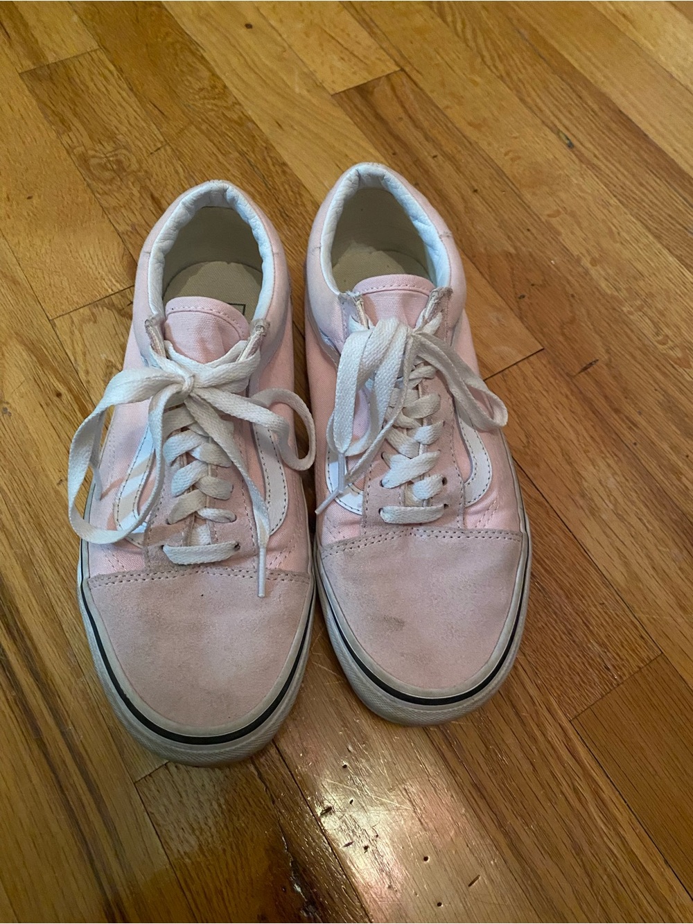 Women's Pink Lace-Up Casual VANS Sneakers